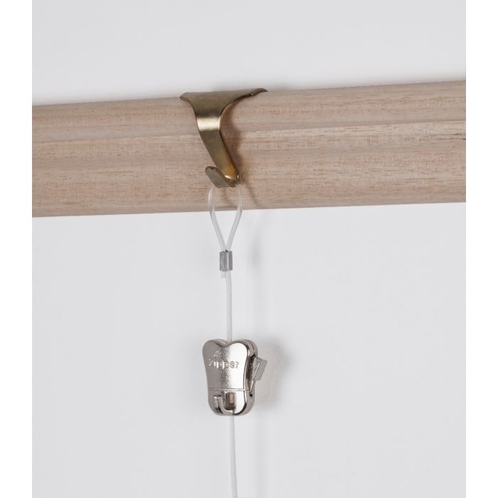 STAS moulding hook gold + cord with loop and STAS zipper