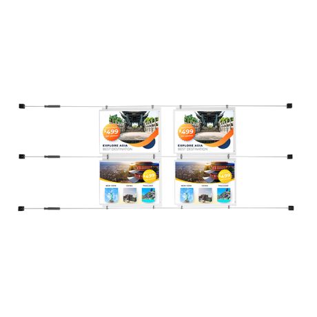 STAS h-tense - A4 pocket display - Hang A4 paper horizontally in transparent frame