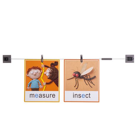 Hang from a horizontal tension wire