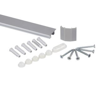 STAS cliprail max silver + installation kit for hard wall 