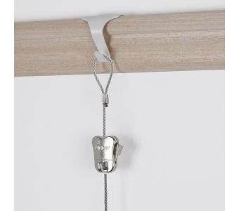 STAS moulding hook + STAS steel cable with loop end 150 cm (59") + zipper