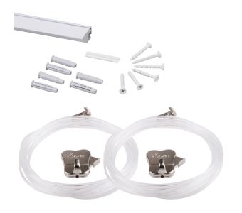 STAS prorail flat white 59" | 150 cm - complete kit, including 2 clear cords 59" with STAS zipper