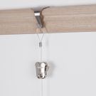 STAS picture rail molding hook + STAS clear cord with loop end 59 inch (150 cm) + STAS zipper