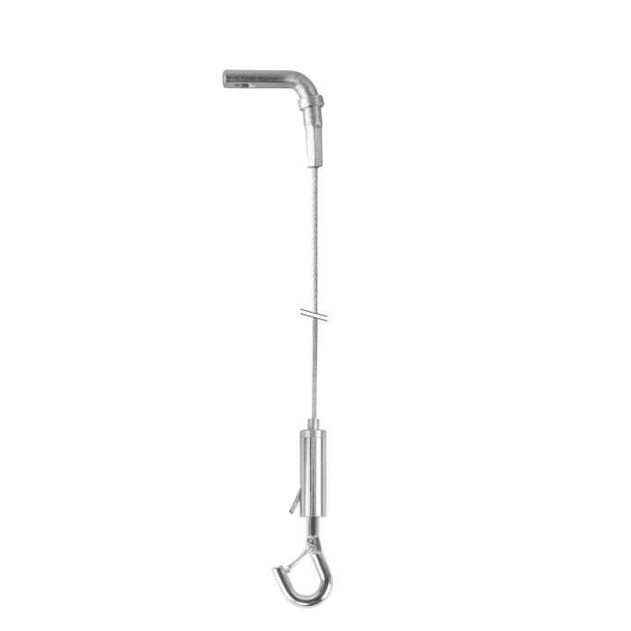 STAS suspension set with safety hook and eye plate, with fixed size ceiling mount