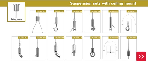 Suspension sets with ceiling mount