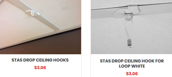 Drop ceiling hooks