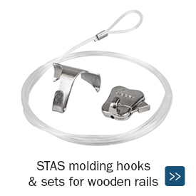 Picture rail molding hook, cord & picture hanger - STAS picture hanging  systems